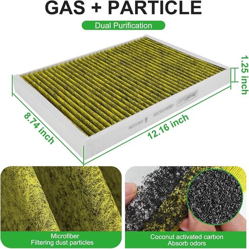 Activated Carbon Cabin Air Filter for Audi A4 Q7 S4 S5 A7 Sportback Q8 A8 Quattro A5 Sportback Q5 SQ5 RS5 S6 S7 SQ7 SQ8 S8; for Porsche Cayenne (2019-2025), Replace 4M0819439A CF12211 in Saudi Arabia