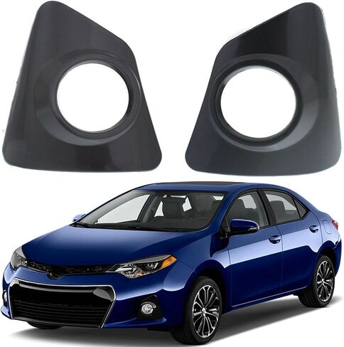 Pair of Front Fog Light Covers Trim Bezel RH LH Compatible With Toyota Corolla S Sedan 4-Door 2014-2016 (Only Fit For S Models) Replaces 81482-02470 ‎81481-02480 TO1038172 ‎TO1039172 in Saudi Arabia