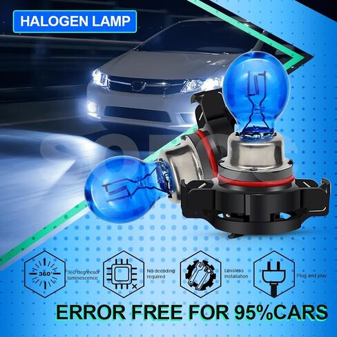 SOFOC-PSX24W 2504 أضواء ضباب السيارة مصابيح التشغيل أثناء النهار تغلغل قوي PG20-7 BASE BULB 12V 24W WHITE 2PCS in Kuwait