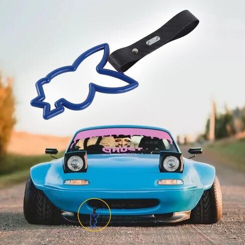 Q1-TECH, JDM Tsurikawa Ring Japanese Subway Train Bus Car Handle BUNNY Shaped Handle Hand Strap Rear Front Bumper Warning Rings Drift Charm Drift Bosozoku Car Accessory (Carbon/Carbon Strap) in Saudi Arabia
