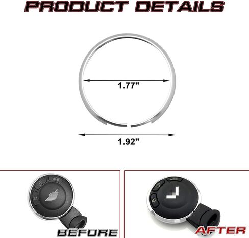 Xotic Tech Red Aluminium Aluminium Control Cover Cover Rim RIM المحيطة بالتوافق مع Mini Cooper JCW R56 R57 R58 R59 R60 R61 in Kuwait