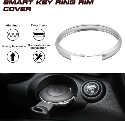 Xotic Tech Red Aluminium Aluminium Control Cover Cover Rim RIM المحيطة بالتوافق مع Mini Cooper JCW R56 R57 R58 R59 R60 R61 in Kuwait