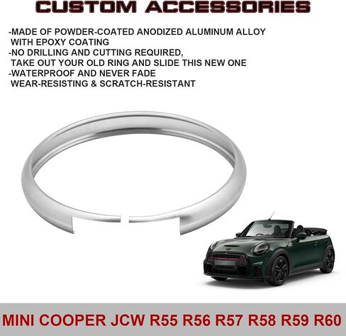 Xotic Tech Red Aluminium Aluminium Control Cover Cover Rim RIM المحيطة بالتوافق مع Mini Cooper JCW R56 R57 R58 R59 R60 R61 in Kuwait