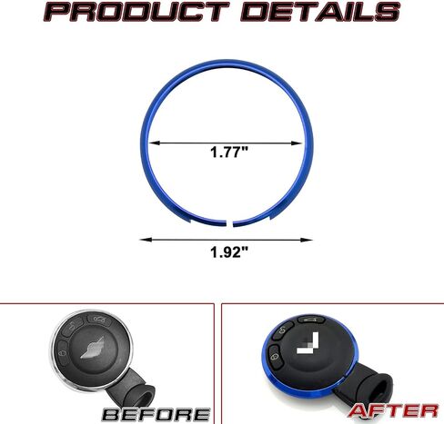 Xotic Tech Red Aluminium Aluminium Control Cover Cover Rim RIM المحيطة بالتوافق مع Mini Cooper JCW R56 R57 R58 R59 R60 R61 in Kuwait