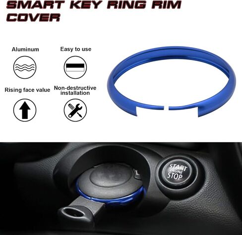 Xotic Tech Red Aluminium Aluminium Control Cover Cover Rim RIM المحيطة بالتوافق مع Mini Cooper JCW R56 R57 R58 R59 R60 R61 in Kuwait