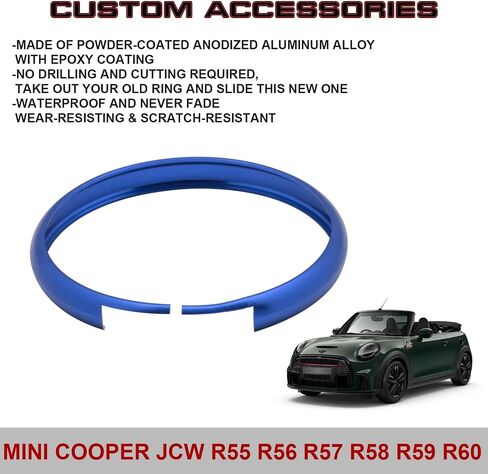 Xotic Tech Red Aluminium Aluminium Control Cover Cover Rim RIM المحيطة بالتوافق مع Mini Cooper JCW R56 R57 R58 R59 R60 R61 in Kuwait