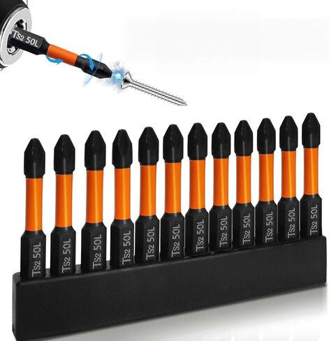 Magnetic Drill Bits, 12 Pack Non Slip Screwdriver Bit Set with S2 Alloy Steel Material, Fit for Professional Impact Driver Accessories Tool (2 Inch Long) in Saudi Arabia