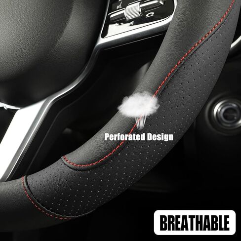 Microfiber Leather Steering Wheel Cover, for Mercedes Benz A250e Hatchback 2021-2025 Car Wheel Protector,Non-Slip Car Wheel Cover Protector Type D and Type O,Black-D in Saudi Arabia
