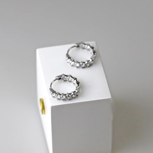 Rnivida cubic zirconia aring arring for women ، inside cz small alcons ، hypoallergenic in Saudi Arabia