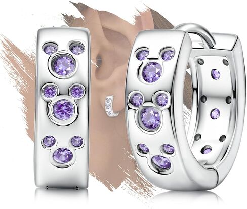 Sterling Silver Mouse Cartilage Earrings for Women Fashion Huggie Hoop Charms Earrings with CZ Hypoallergenic Jewelry Birthday Gift for Women in Kuwait