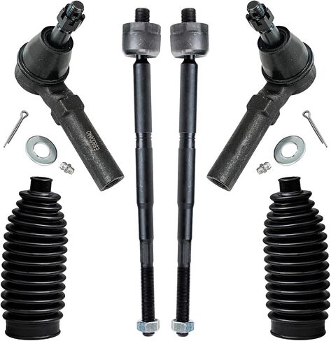 Detroit Axle - 2.4L RODS RODS Front Front Fors للفترة 2010-2017 CHEVROLET EDERNOX GMC TRAIN ، 2011 2012 2013 2014 2015 ، 4 RODS Inner & Outer TIE ، 2 أحذية ، استبدال in Saudi Arabia