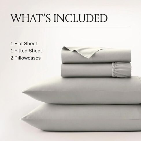 BOLL & BRANCH Signature Hemmed Sheet Set, Queen, Mineral | Luxury 100% Organic Cotton - Buttery Soft and Breathable - Includes 1 Flat, 1 Fitted, 2 Pillowcases in Saudi Arabia
