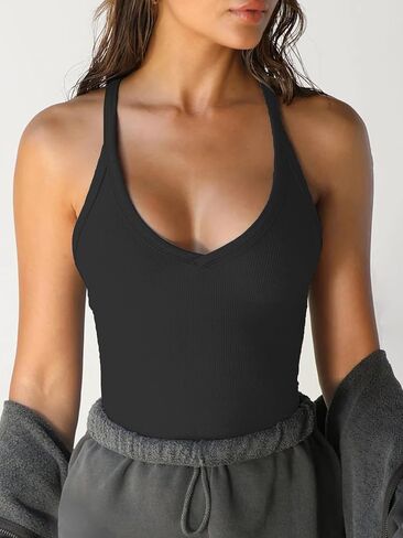 Workout Tank Top for Women Fashion Clothing 2025 Summer Outfits Ribbed Gym Yoga Womens Crop Tops Beach Vacation in Kuwait
