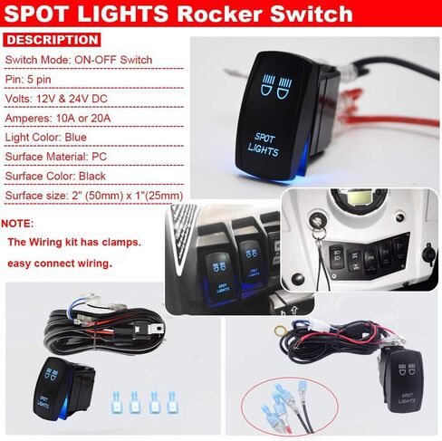 2pcs 4 بوصة 18W RZR LED SPOT LIGH PODS ، مع مجموعة الأسلاك مفتاح الروك وأقواس التثبيت قفص لفائف A-PILLAR متوافقة مع Polaris RZR XP 1000 900 800 in Saudi Arabia