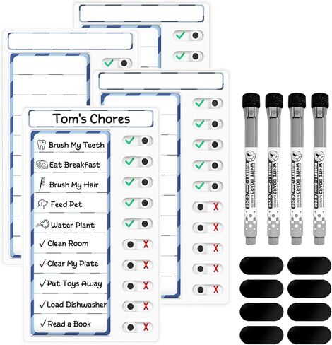 الرسم البياني للأطفال - الرسم البياني الروتيني اليومي ، قائمة مراجعة الصباح/النوم ، والمغناطيسية للقيام بها ، والجدول الزمني المرئي للمحو الجاف ، ومخطط شريط التمرير للثلاجة in Kuwait