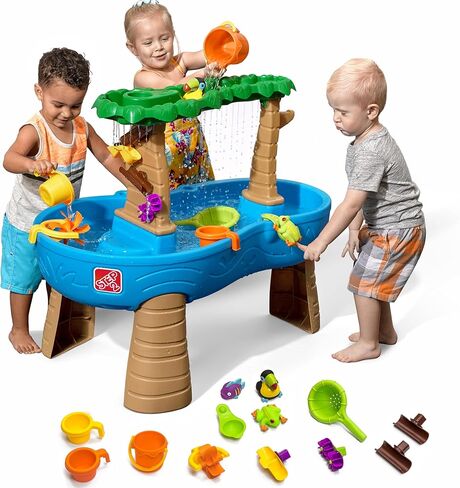 Step2 Rain Rain Splash Plond Toddler Water Fander ، و Mater Water Playset ، ألعاب الصيف الخارجية ، 13 قطعة ، من أجل الصفر أكثر من 1.5 سنة in Kuwait