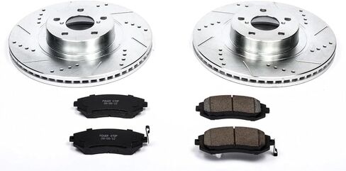 Power Stop K3038 Front Z23 Carbon Carbon Fiber Brake مع مجموعة دوارات الفرامل المحفورة والمنزعة لـ Subaru Baja ، Subaru Forester ، Subaru Impreza ، Subaru Legacy ، Subaru Outback [Model Second] in Saudi Arabia