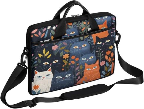 Laptop Shoulder Bag for Men Women Cow Print Sunflower Slim Briefcase Messenger Bag Waterproof 15.6 Inch Laptop Bag Carrying Case Fit 14-15.6 Inch Notebook Computer Tablet in Saudi Arabia