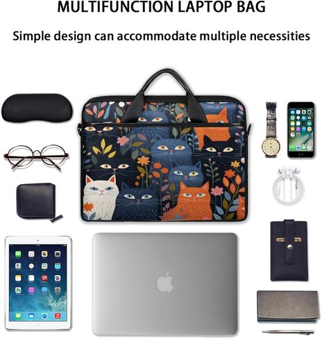 Laptop Shoulder Bag for Men Women Cow Print Sunflower Slim Briefcase Messenger Bag Waterproof 15.6 Inch Laptop Bag Carrying Case Fit 14-15.6 Inch Notebook Computer Tablet in Saudi Arabia