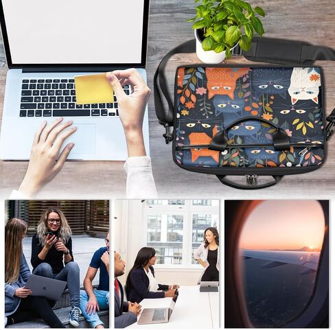 Laptop Shoulder Bag for Men Women Cow Print Sunflower Slim Briefcase Messenger Bag Waterproof 15.6 Inch Laptop Bag Carrying Case Fit 14-15.6 Inch Notebook Computer Tablet in Saudi Arabia