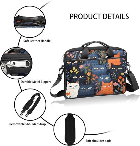 Laptop Shoulder Bag for Men Women Cow Print Sunflower Slim Briefcase Messenger Bag Waterproof 15.6 Inch Laptop Bag Carrying Case Fit 14-15.6 Inch Notebook Computer Tablet in Saudi Arabia