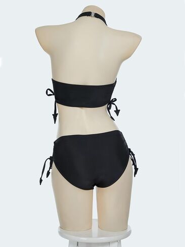 Meowcos Goth Bikini Swimsuit Gothic الفريد من نوعه سوداء طباعة الباحة بدلة السباحة على الطراز الداكن القوطي in Saudi Arabia