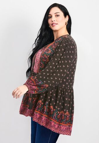 نساء زائد الحجم كارا بلوسون بلوزة الفلوس in Kuwait
