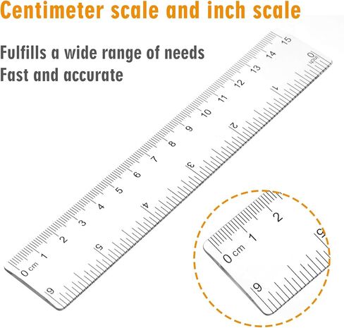 3 Pack 6 Inch Ruler Clear Rulers Small Straight Ruler with Centimeters and Inches, Plastic Shatterproof Measuring Tools for School, Office and Home in Saudi Arabia