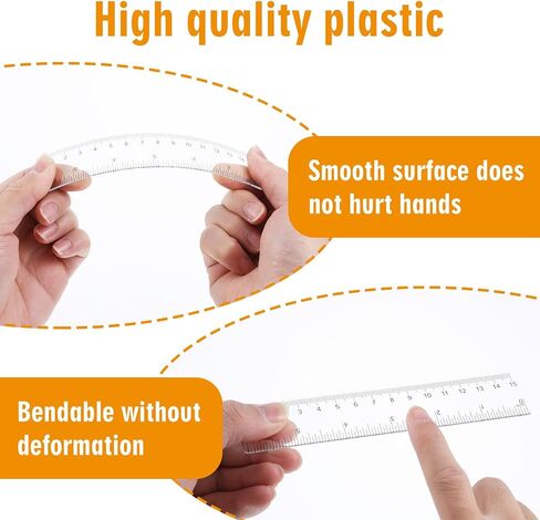 3 Pack 6 Inch Ruler Clear Rulers Small Straight Ruler with Centimeters and Inches, Plastic Shatterproof Measuring Tools for School, Office and Home in Saudi Arabia