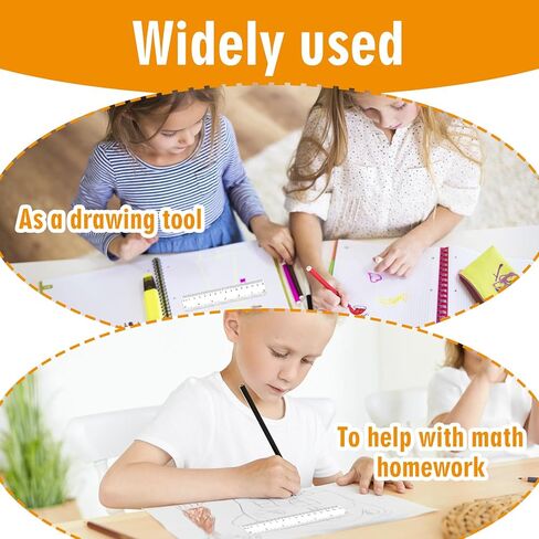 3 Pack 6 Inch Ruler Clear Rulers Small Straight Ruler with Centimeters and Inches, Plastic Shatterproof Measuring Tools for School, Office and Home in Saudi Arabia