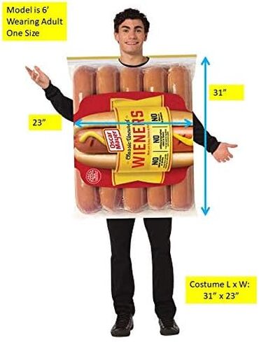 Rasta Imposta Oscar Mayer Wiener Costume Classic Beef Hot Dog Franks Mens Womens Dress Up Party Cosplay Costumes, Adult One Size in Saudi Arabia