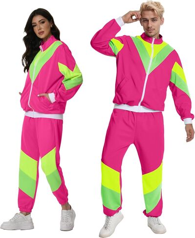 Seawhisper 80s 90s Outfit for Men Women Retro Track Suits Hip Hop Halloween Costume in Saudi Arabia