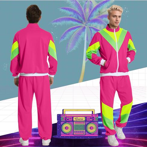 Seawhisper 80s 90s Outfit for Men Women Retro Track Suits Hip Hop Halloween Costume in Saudi Arabia
