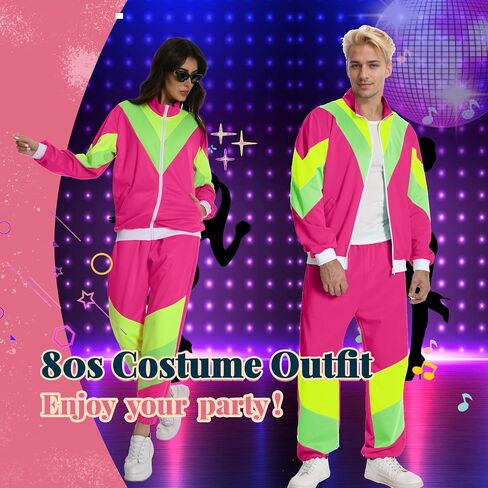 Seawhisper 80s 90s Outfit for Men Women Retro Track Suits Hip Hop Halloween Costume in Saudi Arabia