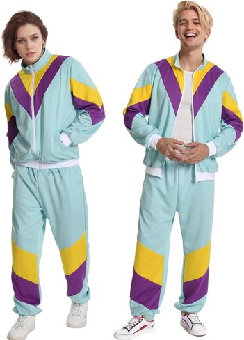 Seawhisper 80s 90s Outfit for Men Women Retro Track Suits Hip Hop Halloween Costume in Saudi Arabia