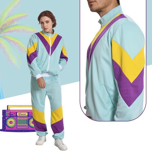 Seawhisper 80s 90s Outfit for Men Women Retro Track Suits Hip Hop Halloween Costume in Saudi Arabia