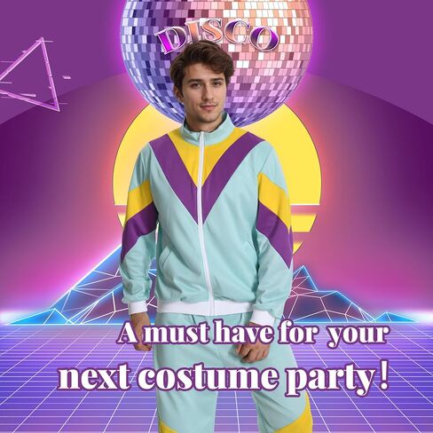 Seawhisper 80s 90s Outfit for Men Women Retro Track Suits Hip Hop Halloween Costume in Saudi Arabia