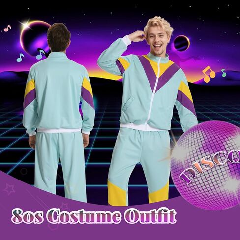 Seawhisper 80s 90s Outfit for Men Women Retro Track Suits Hip Hop Halloween Costume in Saudi Arabia