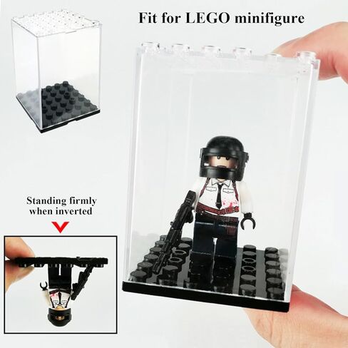 Minifigures Display Case Acrylic Building Block Display Box, Stackable Storage Container for Lego Minifigure Mini-Figures Storage Case for Lego Lovers in Saudi Arabia