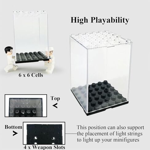 Minifigures Display Case Acrylic Building Block Display Box, Stackable Storage Container for Lego Minifigure Mini-Figures Storage Case for Lego Lovers in Saudi Arabia