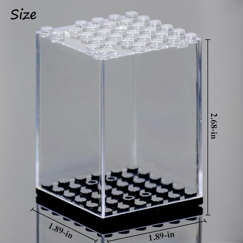 Minifigures Display Case Acrylic Building Block Display Box, Stackable Storage Container for Lego Minifigure Mini-Figures Storage Case for Lego Lovers in Saudi Arabia