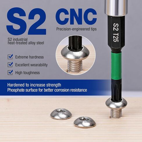 WorkPro 27pcs تأثير مجموعة بت Torx (TT7-TT40) ، مجموعة بتات الأمان Torx ، CNC Machined S2 Taled Tarx Proof Bit مع طرف مغناطيسي ، 1/4 "سداسي سداسي ، 1" و 2 ". in Kuwait