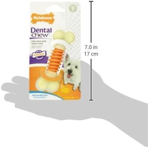 Nylabone PRO Action Dental Bone Power Chew Toy for Dogs, Dog Toys for Aggressive Chewers, Bacon Flavor, Medium - Up to 35 lbs, 1 Count in Saudi Arabia