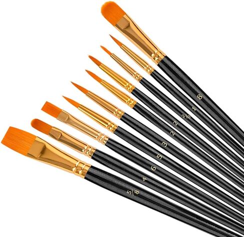 Soucolor Acrylic Paint Brushes Set, Easter Basket Stuffers, 20Pcs Round Pointed Tip Artist Paintbrushes for Acrylic Oil Watercolor Canvases Rock Body Face Nail Miniature Detailing Drawing Art Supplies in Kuwait