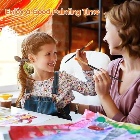 Soucolor Acrylic Paint Brushes Set, Easter Basket Stuffers, 20Pcs Round Pointed Tip Artist Paintbrushes for Acrylic Oil Watercolor Canvases Rock Body Face Nail Miniature Detailing Drawing Art Supplies in Kuwait