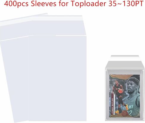 200 PCS Resealable Facs for Toploader Absolbers 35-130PT ، Fit Sleeves for Top Loader Holders ، for Toploader Sleeves (35PT-130PT) in Kuwait