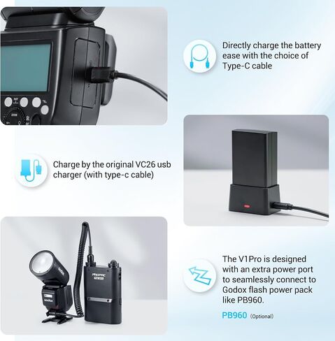 Godox v1pro-n إصدار الكاميرا الكاميرا Flash Speedlite V1pro-Nu لـ Nikon ، مع فلاش فرعي قابل للفصل ، بطارية USB-C Charge ، 2.4G HSS TTL Flash لـ Nikon Z9 Z8 Z7II Z6 ZFC D850 D810 D810 D610 D7100 in Kuwait