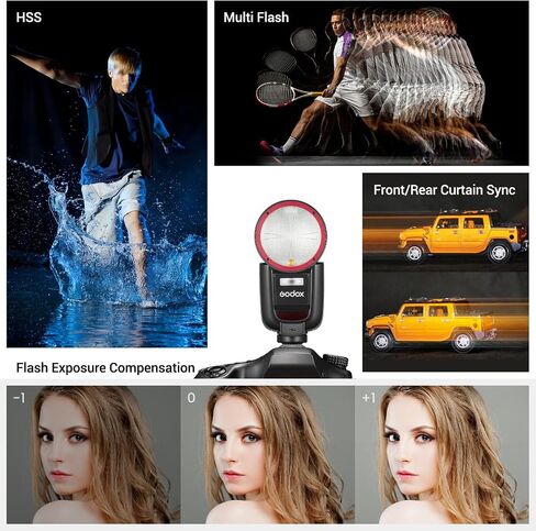 Godox v1pro-n إصدار الكاميرا الكاميرا Flash Speedlite V1pro-Nu لـ Nikon ، مع فلاش فرعي قابل للفصل ، بطارية USB-C Charge ، 2.4G HSS TTL Flash لـ Nikon Z9 Z8 Z7II Z6 ZFC D850 D810 D810 D610 D7100 in Kuwait