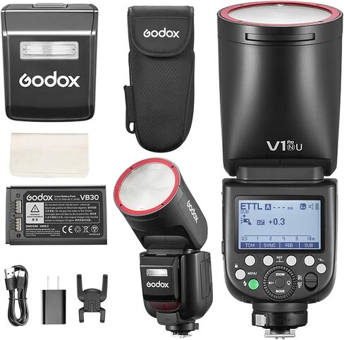 Godox V1Pro-N USA Version Camera Flash Speedlite V1Pro-NU for Nikon, with Detachable Sub Flash, USB-C Charge Battery, 2.4G Wireless HSS TTL Flash for Nikon Z9 Z8 Z7II Z6 ZFC D850 D810 D750 D610 D7100 in Kuwait