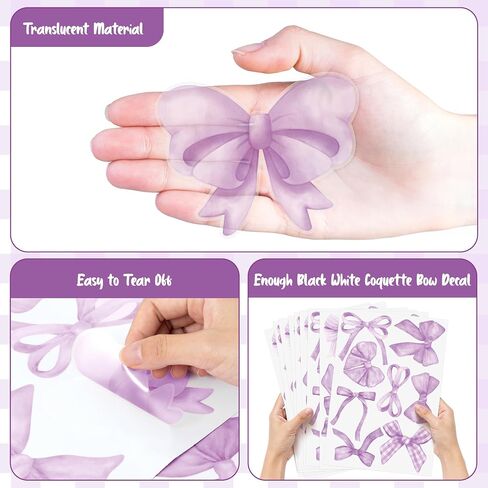 A1diee Bowtie Decal Pink Bow Wall Stickers - 60Pcs Watercolor Coquette Aesthetic Wall Stickers Light Pink Bow Knot Wall Art Decor Vinyl Peel and Stick Room Decor for Kindergarten Nursery Bedroom in Kuwait
